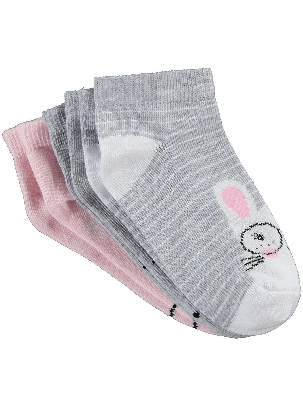 Civil Girls Cute Bunny 3'lü 3-11 Yaş Kız Çocuk Patik Çorap