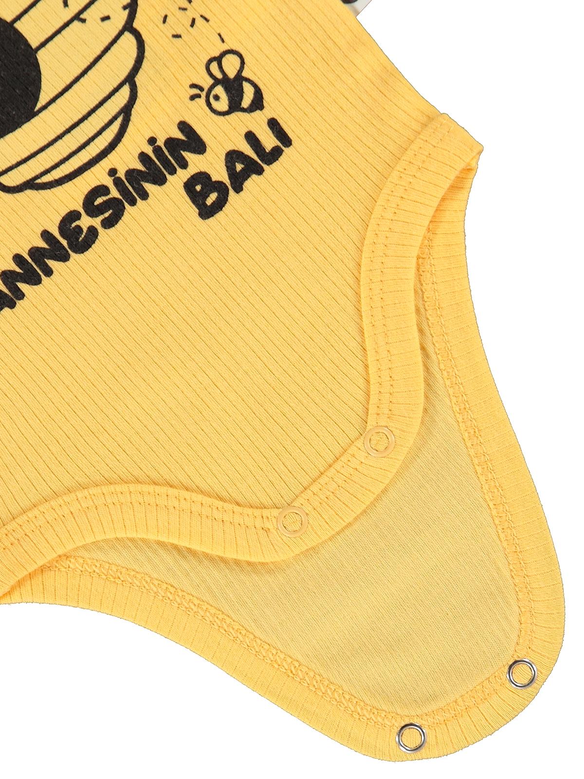 Civil Baby Arı Baskılı Annesinin Balı 12-36 Yaş Çıtçıtlı Badi - Sarı
