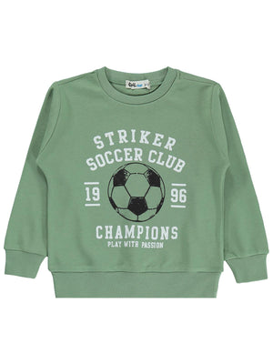 Civil Boys Striker Top Baskılı 2-5 Yaş Sweatshirt - Haki