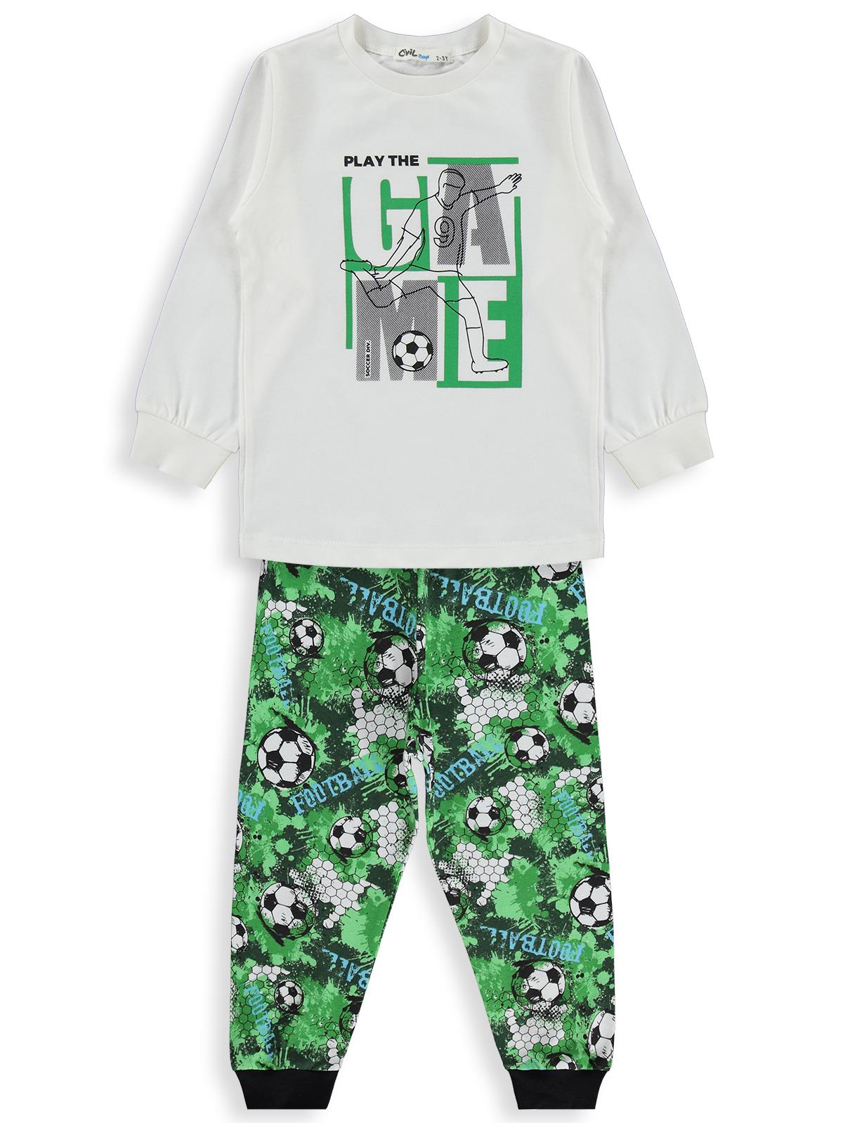 Civil Boys Game Baskılı 2-5 Yaş Pijama Takımı - Ekru