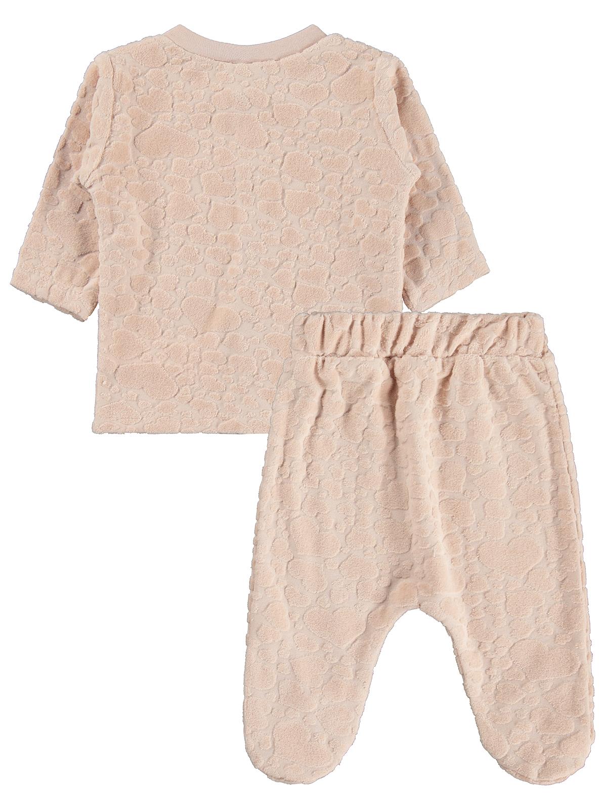 Civil Baby Tavşan Nakışlı 1-9 Ay Pijama Takımı - Pudra