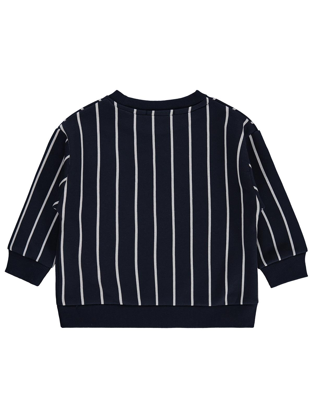 Civil Boys Best Team Baskılı Çizgili 2-5 Yaş Sweatshirt - Lacivert