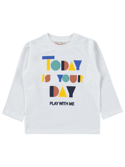 Silversun Today Baskılı 2-7 Yaş Sweatshirt - Beyaz