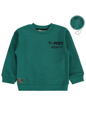Silversun T-REX Dinozor Baskılı 2-7 Yaş Sweatshirt - Yeşil