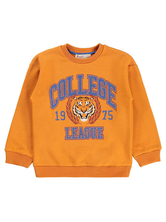 Silversun 1975 Aslan Baskılı 2-7 Yaş Sweatshirt - Turuncu