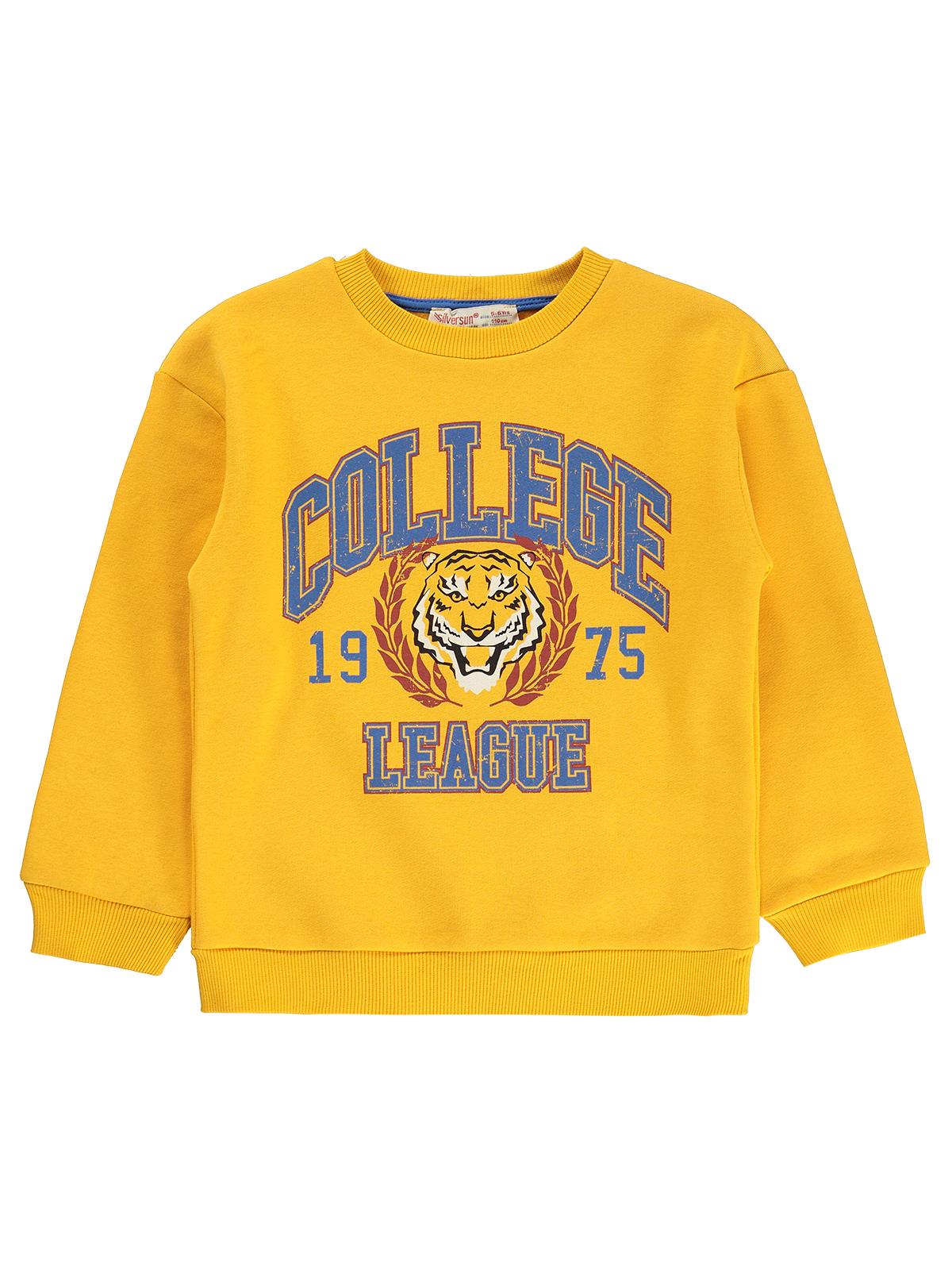 Silversun 1975 Aslan Baskılı 2-7 Yaş Sweatshirt - Sarı