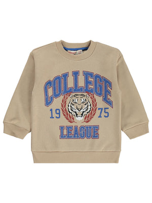 Silversun 1975 Aslan Baskılı 2-7 Yaş Sweatshirt - Bej