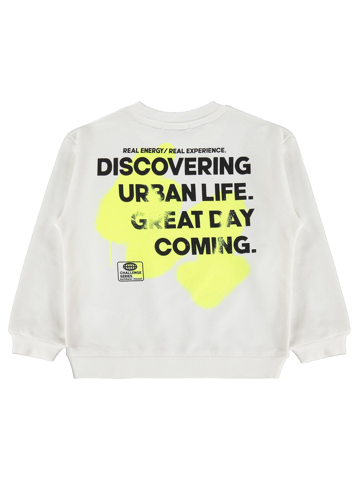 Silversun Discovering Baskılı 2-7 Yaş Sweatshirt - Ekru
