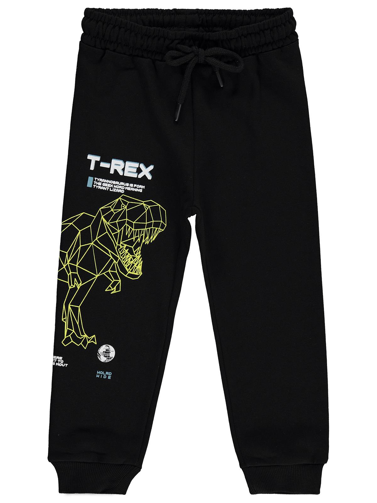 Silversun T-REX Dinozor Baskılı 2-7 Yaş Eşofman Altı - Siyah