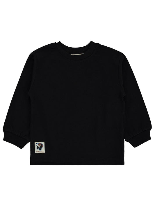 Silversun Basic Etiket Armalı 2-7 Yaş Sweatshirt - Siyah