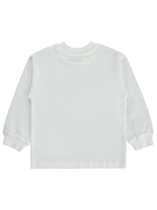 Silversun Basic Etiket Armalı 2-7 Yaş Sweatshirt - Ekru