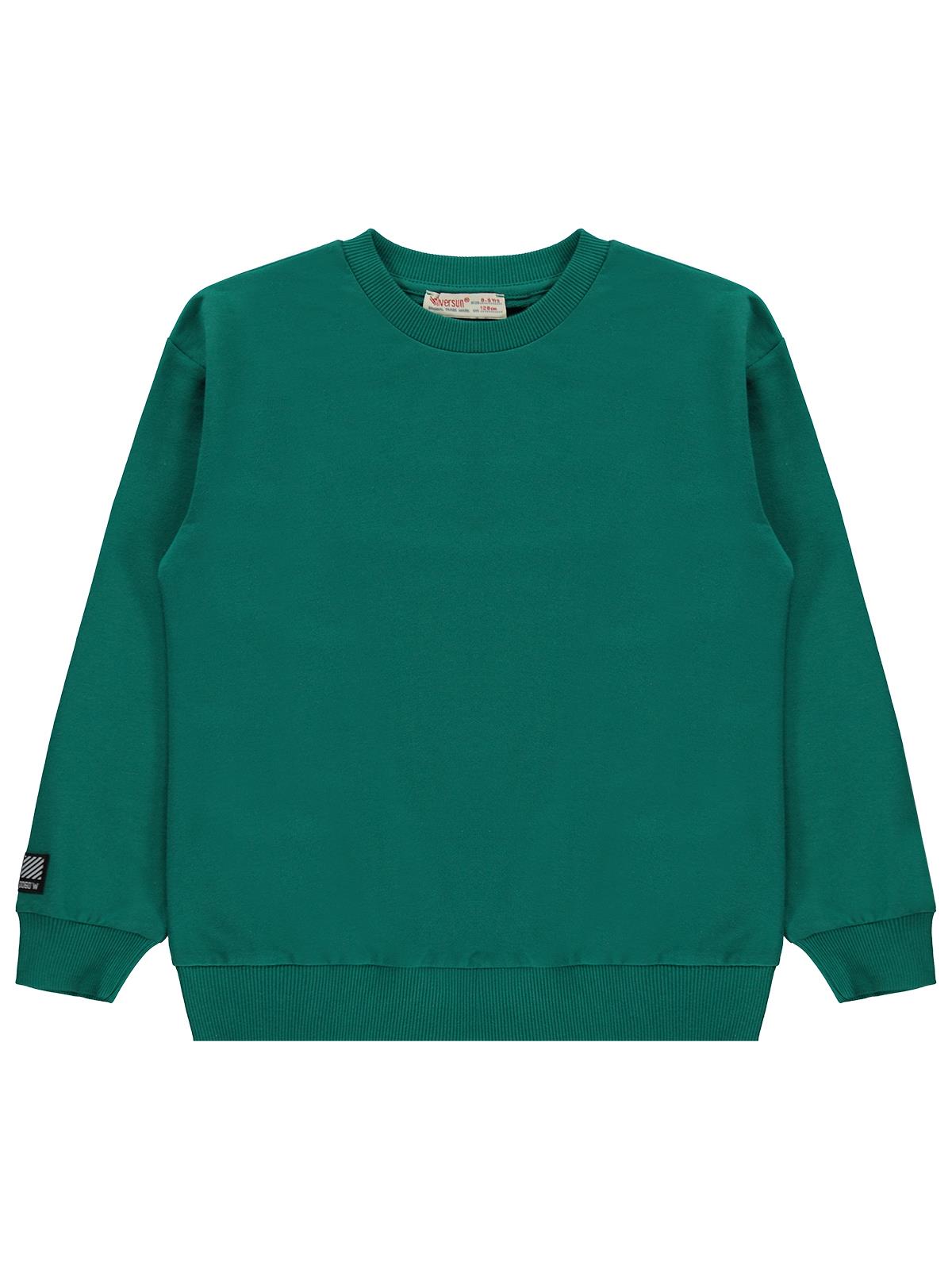 Silversun Basic Etiket Armalı 8-13 Yaş Sweatshirt - Yeşil