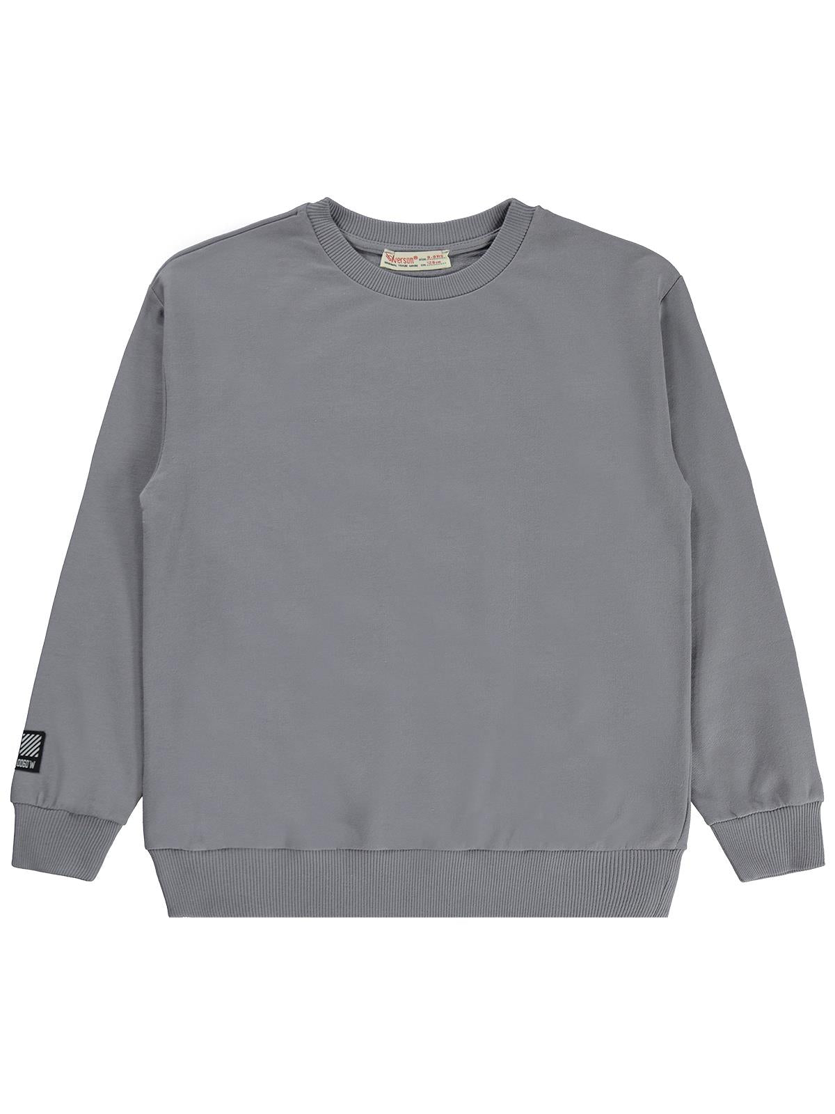 Silversun Basic Etiket Armalı 8-13 Yaş Sweatshirt - Gri