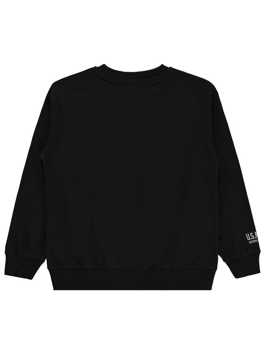 Silversun Basic Etiket Armalı 8-13 Yaş Sweatshirt - Siyah
