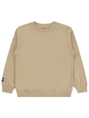 Silversun Basic Etiket Armalı 8-13 Yaş Sweatshirt - Bej