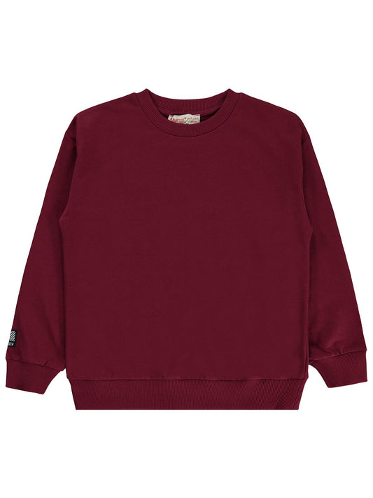 Silversun Basic Etiket Armalı 8-13 Yaş Sweatshirt - Bordo