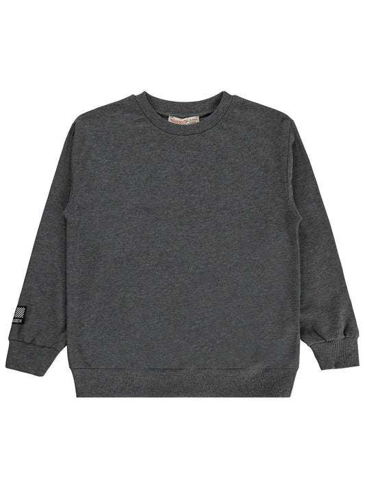 Silversun Basic Etiket Armalı 8-13 Yaş Sweatshirt - Gri