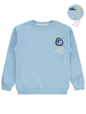 Silversun OCEAN Baskılı 8-13 Yaş Sweatshirt - Mavi