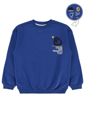 Silversun OCEAN Baskılı 8-13 Yaş Sweatshirt - Mavi