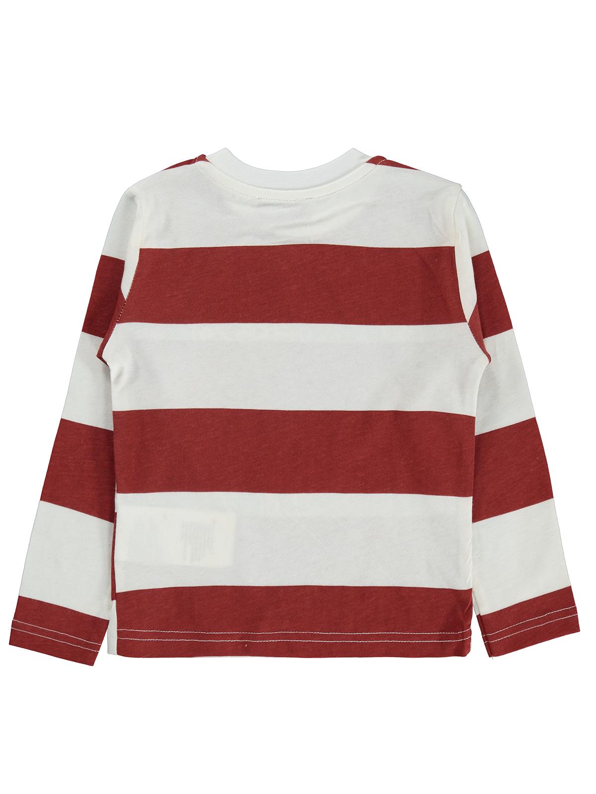 Silversun NY Baskılı Çizgili 2-7 Yaş Sweatshirt - Bordo