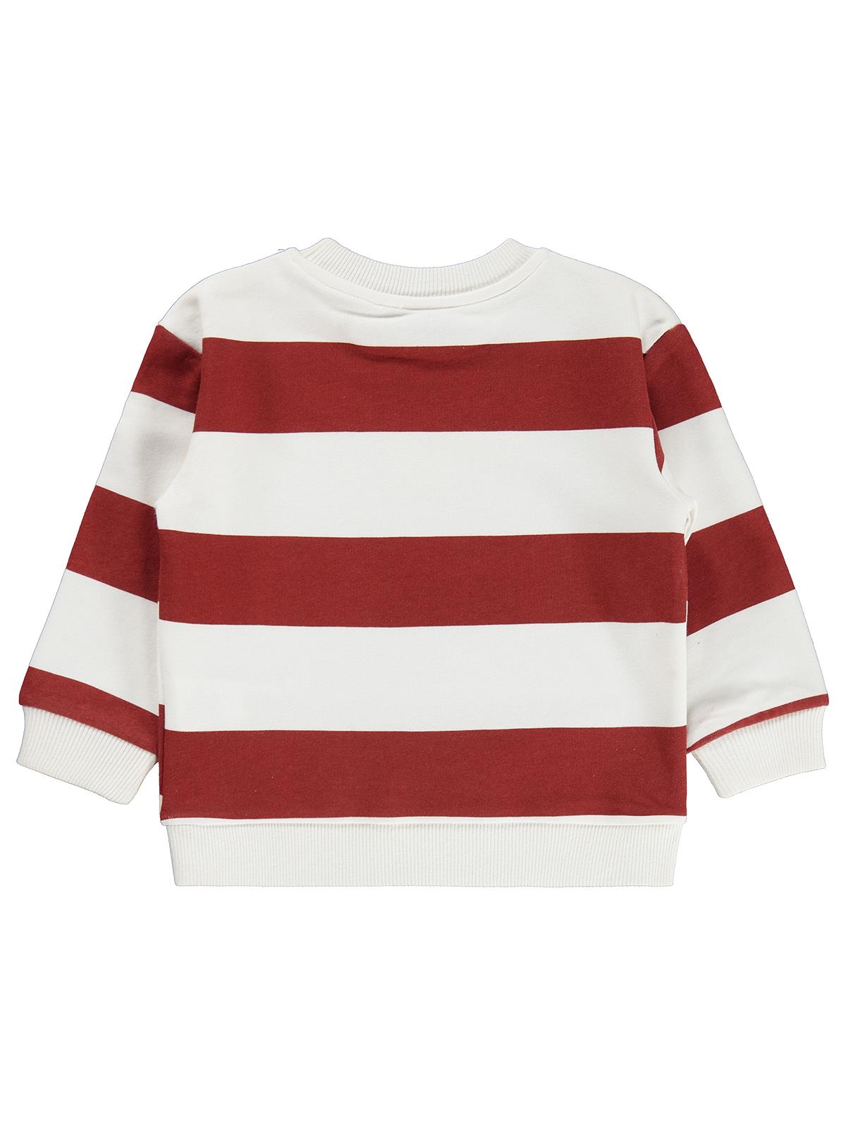 Silversun Athletic Baskılı Çizgili 2-7 Yaş Sweatshirt - Bordo