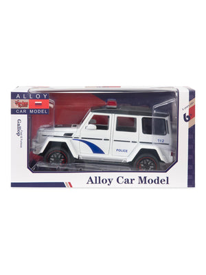 Vardem Kutulu Çek Bırak 1:24 Işıklı ve Sesli Model Metal Polis Jeep - Beyaz