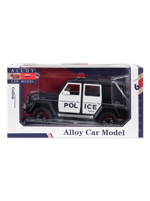 Vardem Kutulu Çek Bırak 1:24 Işıklı ve Sesli Model Metal Polis Jeep - Siyah