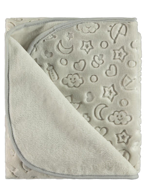 Civil Baby Bulut Yıldız Empirme Baskılı 100x120 cm Battaniye - Gri