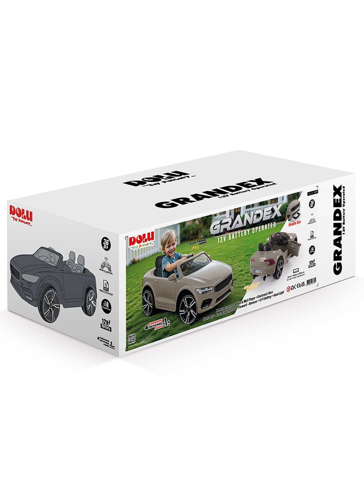 Dolu Oyuncak Grandex 12 Volt Uzaktan Kumandalı Akülü Araba - Gri