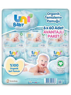 Unı Baby Bebek Temizleme Pamuğu 6x60 Adet