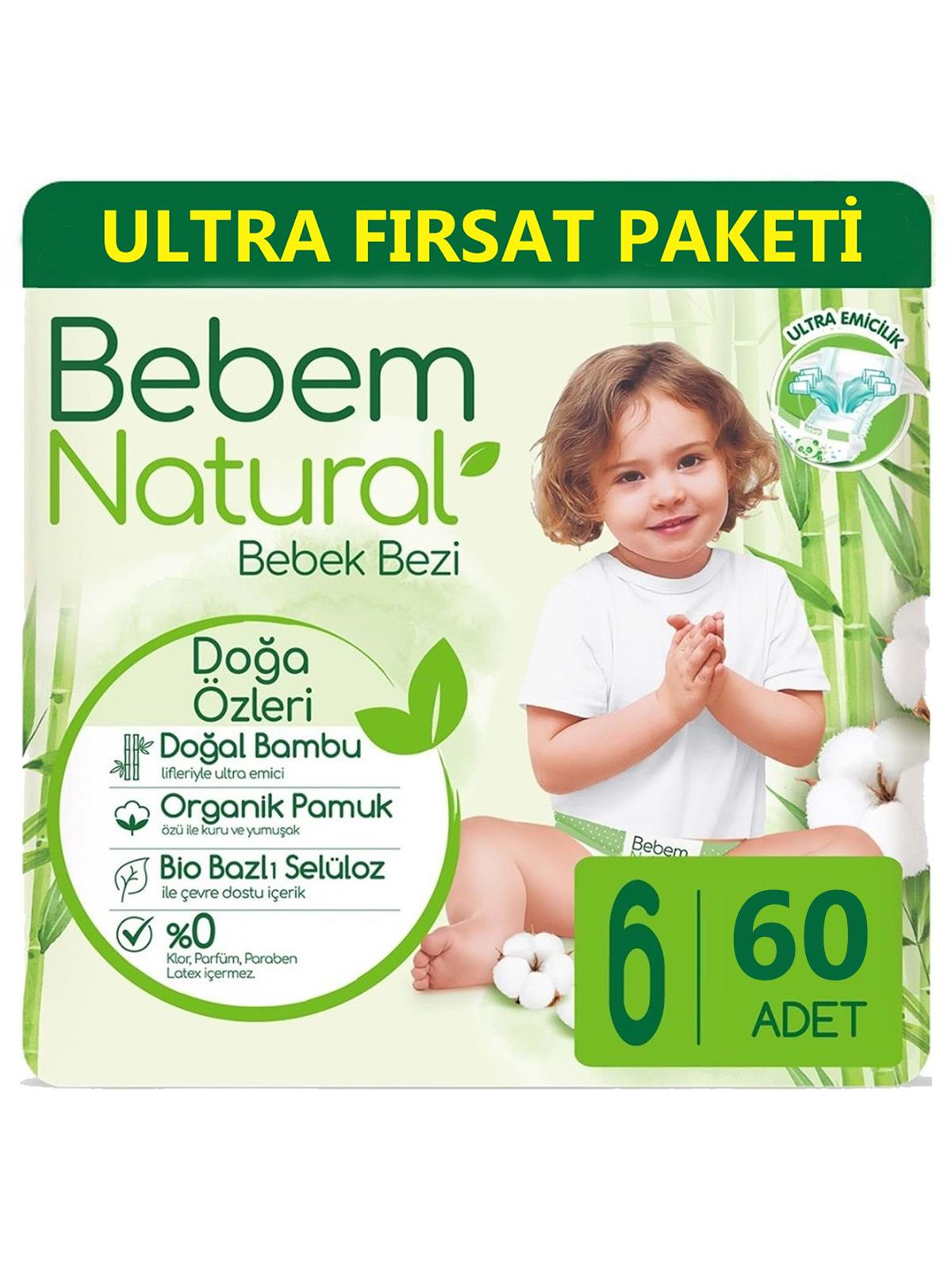 Bebem Natural 6 Beden Extra Large Ultra Fırsat Paketi 60 Adet