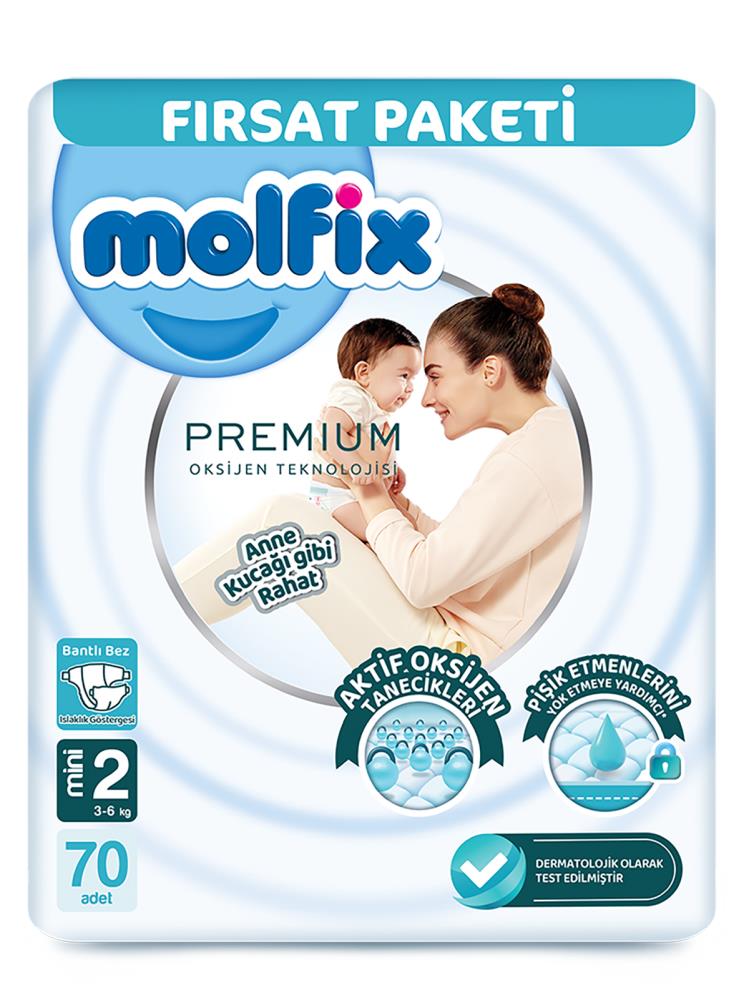 Molfıx Premium Bebek Bezi Mini Fırsat Paketi 70 Adet 2 Numara