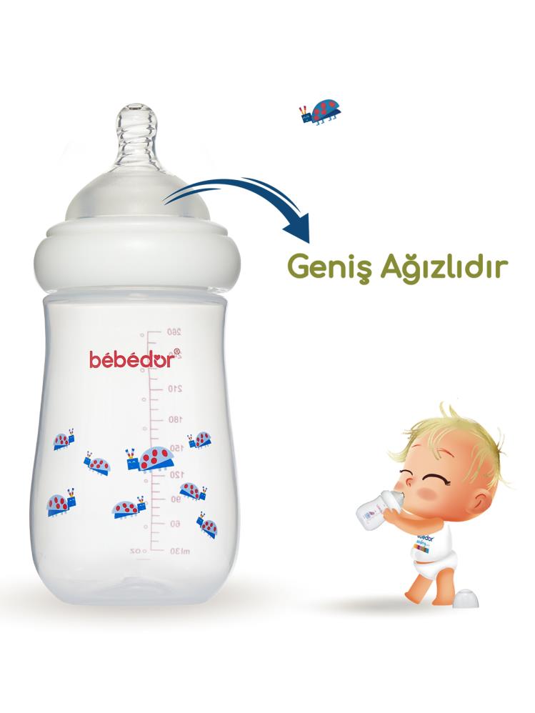 Bebedor Geniş Ağız PP Biberon 260 ml - Standart