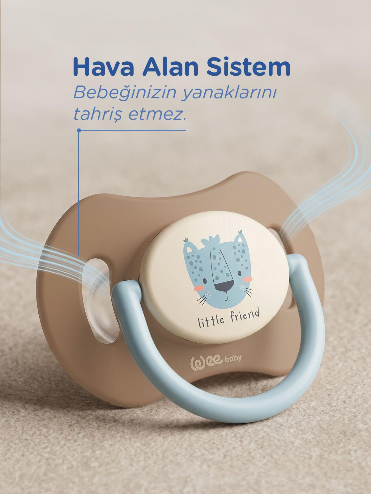 Wee Baby Duo Simetrik Uçlu Emzik 0-6 Ay No:1 - Mavi