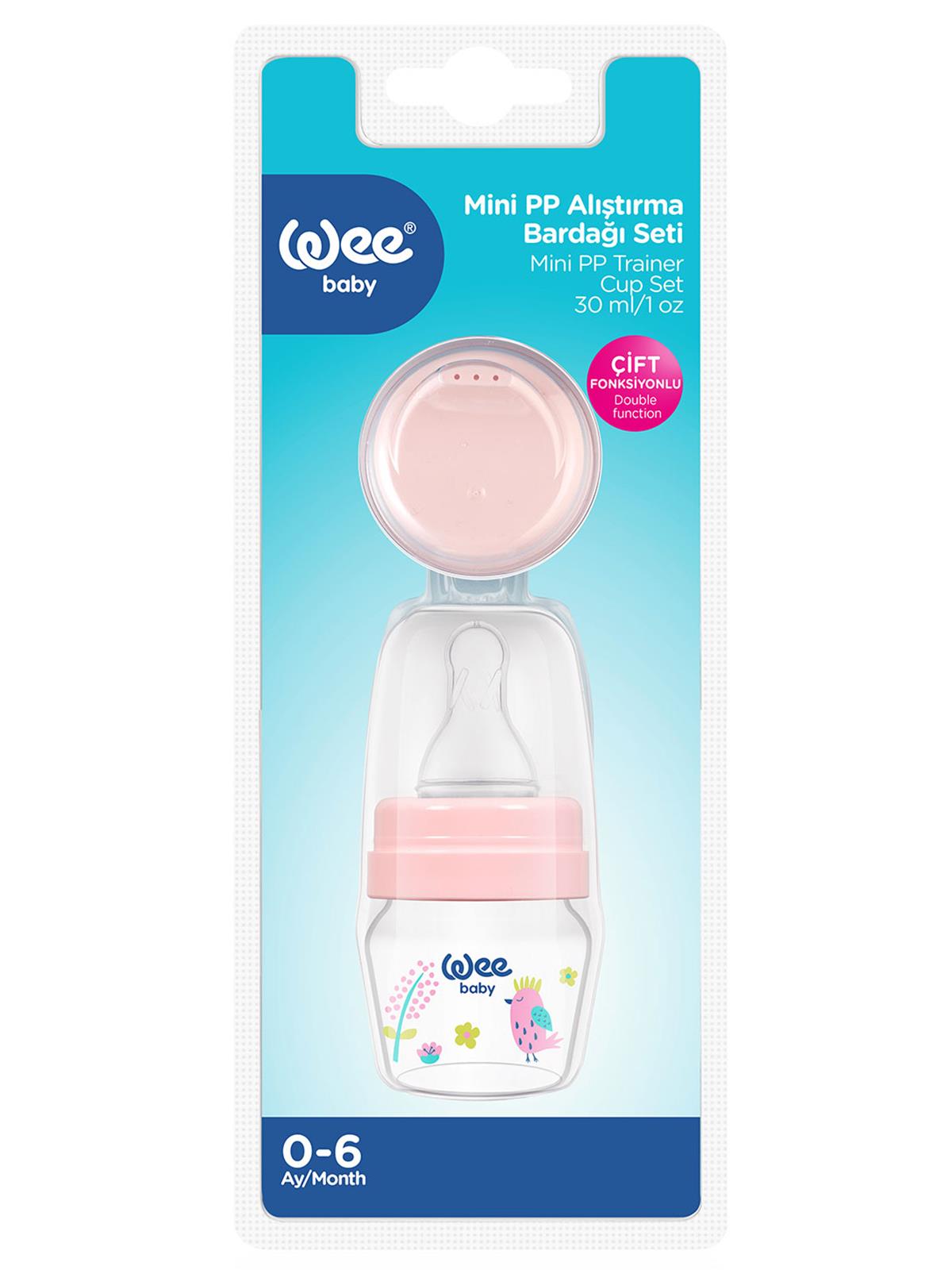 Wee Baby Sılıkon Klasık Kıraz Uclu Cam Bıberon 125 ml - Pembe