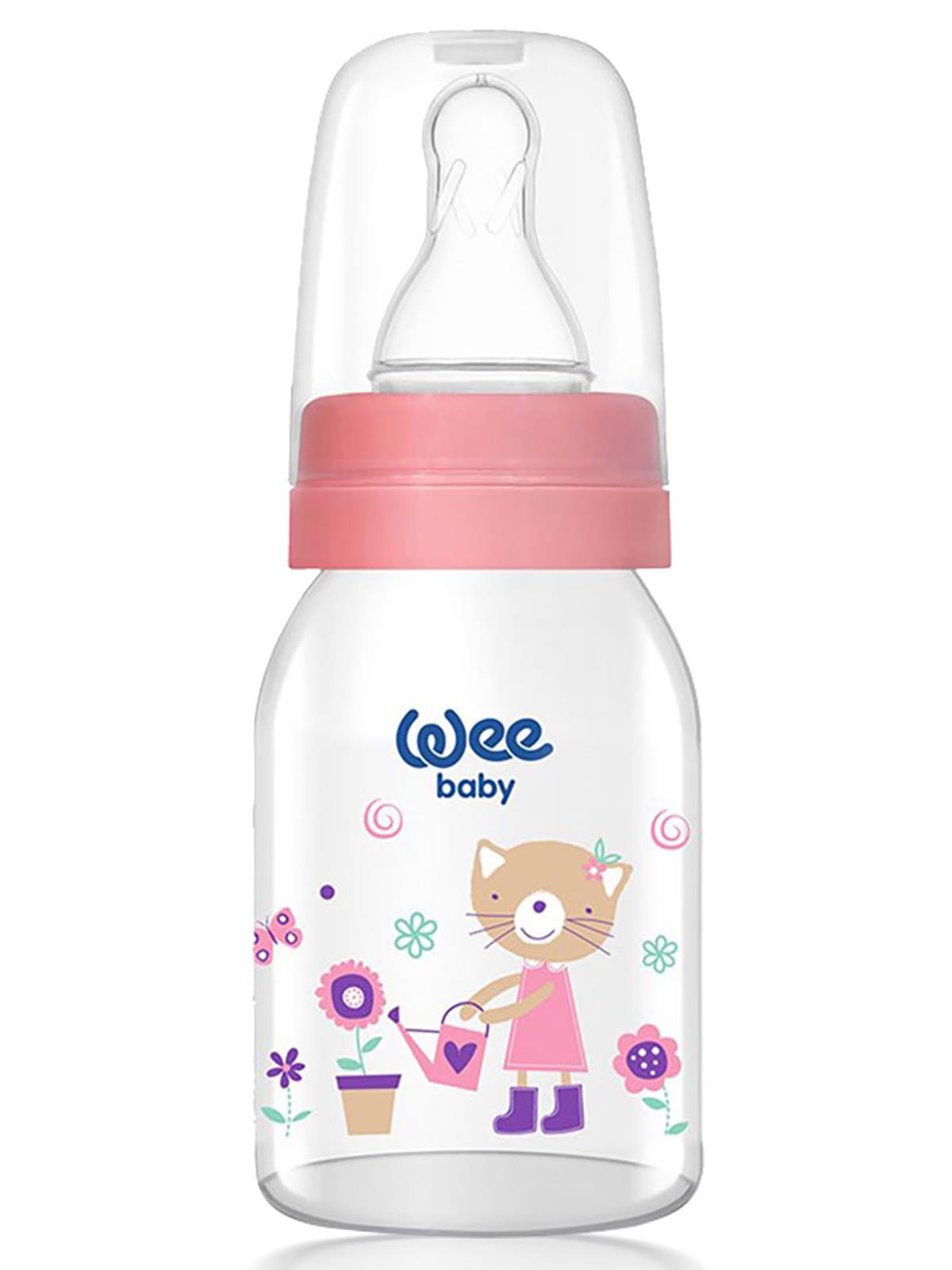 Wee Baby Sılıkon Klasık Kıraz Uclu Cam Bıberon 125 ml - Pembe