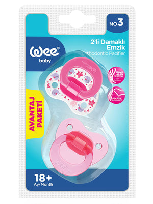 Wee Baby 2’li Damaklı Emzik No:3  - Pembe