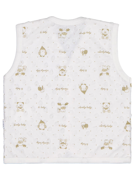 Civil Baby Desenli 1-9 Ay Yelek - Ekru