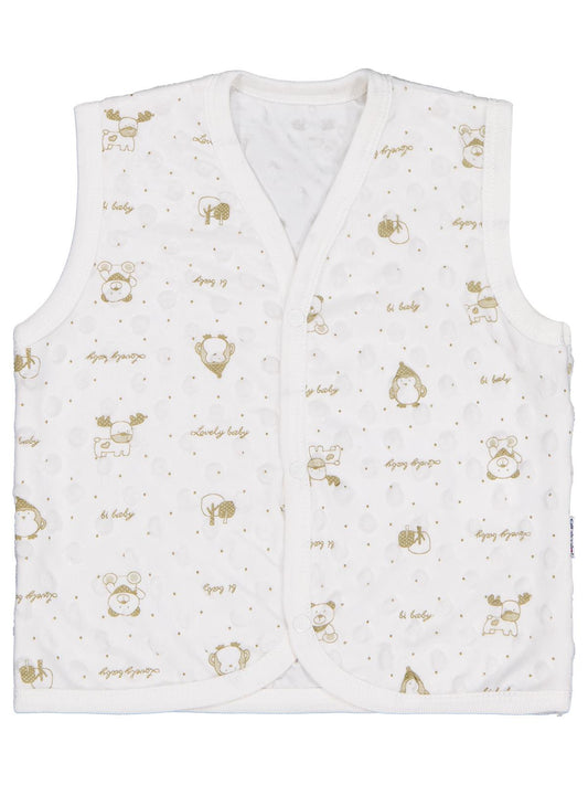 Civil Baby Desenli 1-9 Ay Yelek - Ekru