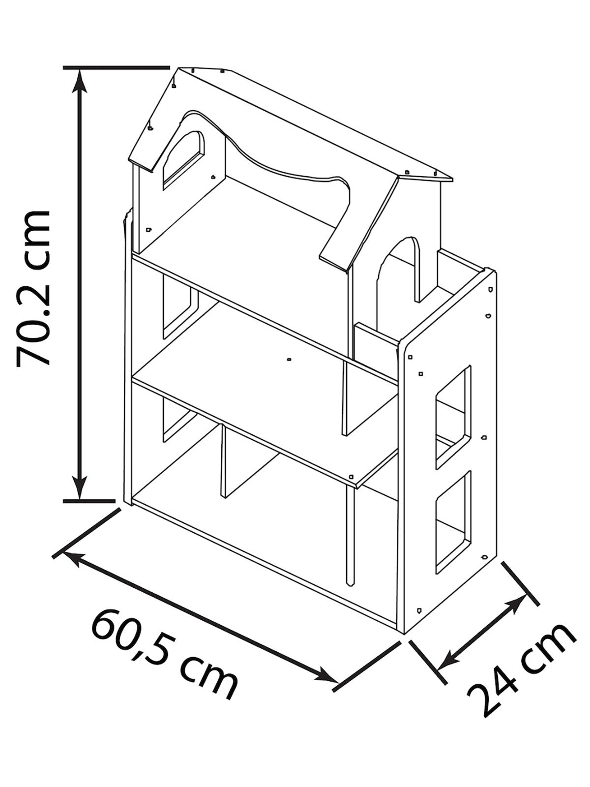 Vardem 10 Parça Ahşap Ev Seti 70,2x60,5x24Cm