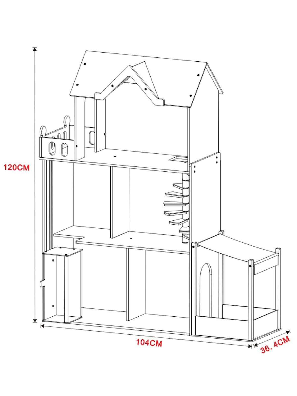 Vardem 3 Katlı 15 Parça Aksesuarlı Ev Set 120x104X36.4Cm