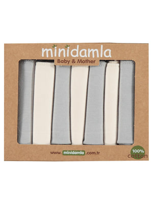 Minidamla 7li Ağız Mendili - Gri