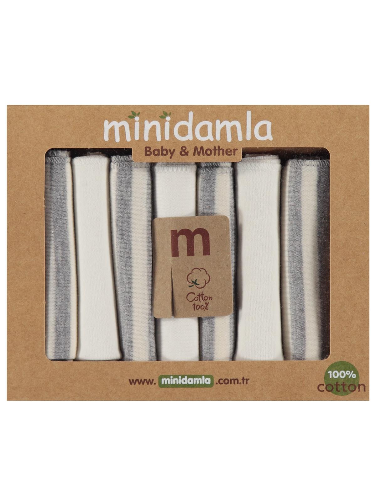 Minidamla Ringenli 7'li Ağız Mendili - Gri