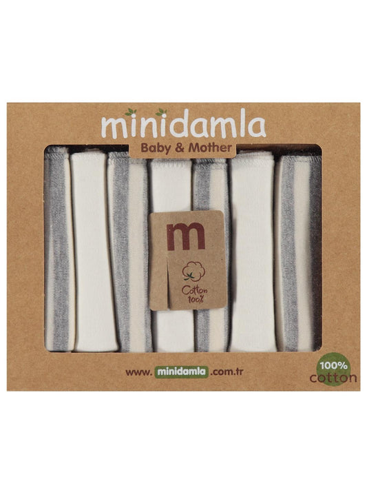 Minidamla Ringenli 7'li Ağız Mendili - Gri