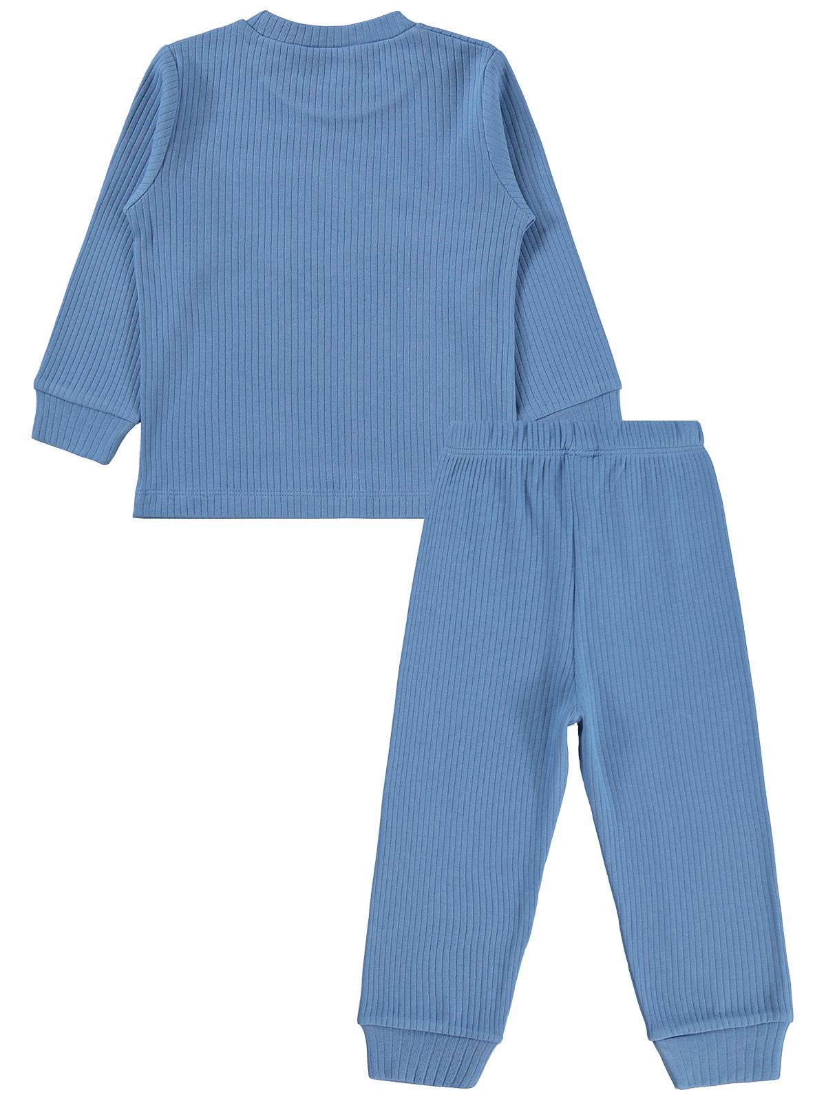 Minidamla Gülen Yüz Baskılı 1-6 Yaş Pijama Takımı - Yeşil