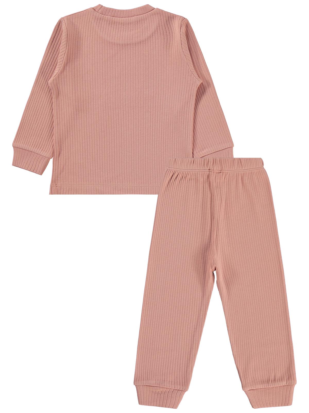 Minidamla Gülen Yüz Baskılı 1-7 Yaş Pijama Takımı - Pembe