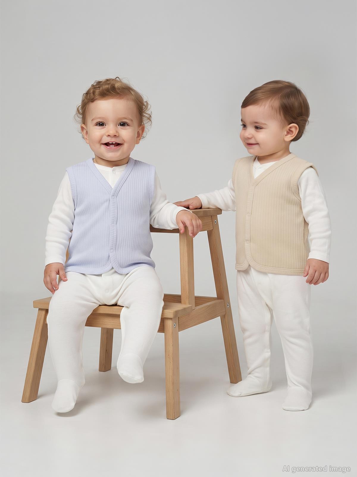 Minidamla Basic 2'li set 3-12 Ay Yelek - Mavi