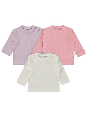 Minidamla Basic 3'lü set 6-18 Ay Sweatshirt - Pembe
