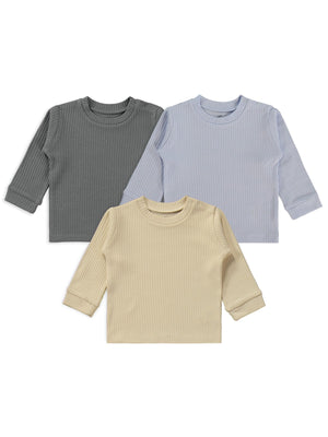 Minidamla Basic 3'lü set 6-18 Ay Sweatshirt - Mavi