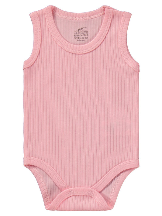 Minidamla Askılı Basic 3'lü set 1-18 Ay Çıtçıtlı Badi - Pembe